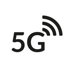 5G icon. High speed wifi or wireless network logo. Mobile Internet technology symbol. Vector illustration.