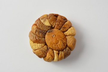 Dried figs on white background