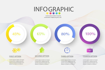 InfoDesign Business template 4 options or steps infographic chart element with place date for presentations,Creative marketing icons concept for infographic,Vector EPS10.