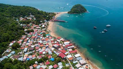 Taboga Island , also known as the island of Flowers, is a volcanic island in the Gulf of Panama. It is a tourist destination, about 20km from Panama City,Panama