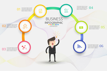 Design Business template 6 options or steps infographic chart element with place date for presentations,Creative marketing icons concept for infographic,Vector EPS10.