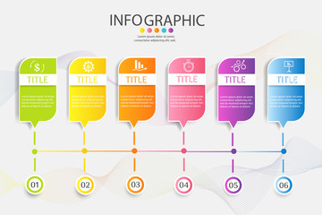Design Business template 6 options or steps infographic chart element with place date for presentations,Creative marketing icons concept for infographic,Vector EPS10.