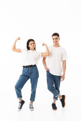 Fototapeta premium Full length portrait of a young attractive couple