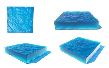 3d rendered illustration of cross section of water cube isolated on white