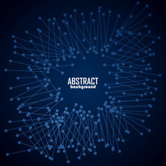 Abstract vector background. Abstract swirl form with connected lines and dots. Consisting of little graphics abstract background vector illustration