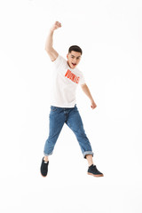 Full length od a happy young man