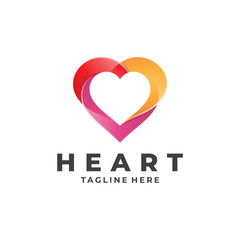 Colorful Heart Love Logo Icon with Modern Gradient Color