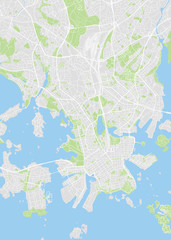 City map Helsinki, color detailed plan, vector illustration