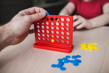 Board games during leisure time - four in a line