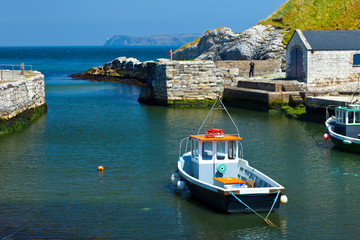 Harbour. Ballintoy Village. Causeway Coastal Route. Antrim County, Northern Ireland, Europe
