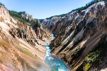 Yellowstone river from lower falls