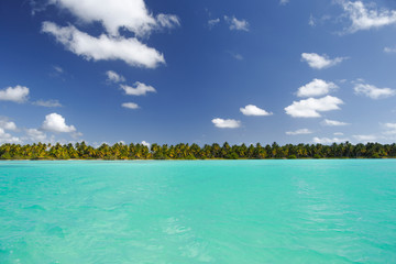 Dominican Republic, Caribbean Sea, view from the sea on the island of Saona