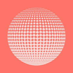 Abstract dotted round sphere. Vector illustration.