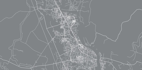 Urban vector city map of Khulna, Bangladesh