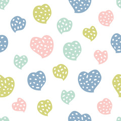 Childish seamless pattern with hearts. Creative texture for fabric
