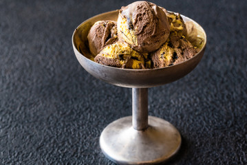 Orange and chocolate ice cream