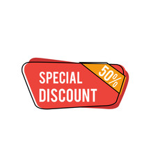 Special Discount 50% design label illustration vector