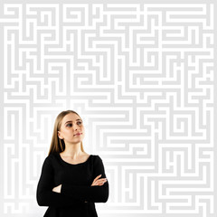Young woman in black and Maze.