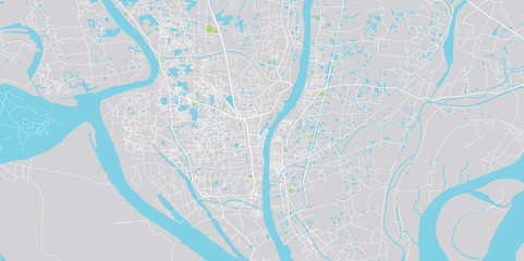 Urban vector city map of Narayanganj, Bangladesh