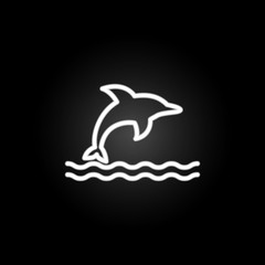 Dolphin neon icon. Elements of summer set. Simple icon for websites, web design, mobile app, info graphics