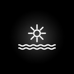 Sun neon icon. Elements of summer set. Simple icon for websites, web design, mobile app, info graphics