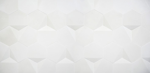 White wide abstract hexagon background