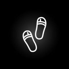 Flip flop neon icon. Elements of summer set. Simple icon for websites, web design, mobile app, info graphics