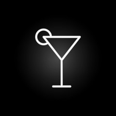 Cocktail neon icon. Elements of summer set. Simple icon for websites, web design, mobile app, info graphics
