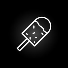 Ice-cream neon icon. Elements of summer set. Simple icon for websites, web design, mobile app, info graphics