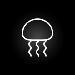 Jellyfish neon icon. Elements of summer set. Simple icon for websites, web design, mobile app, info graphics