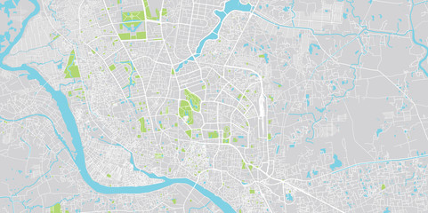 Naklejka premium Mapa miasta miejskiego wektor Dhaka, Bangladesz