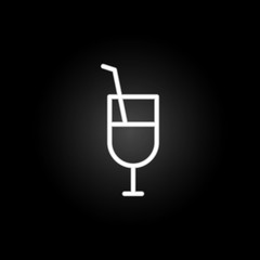 Cocktail neon icon. Elements of summer set. Simple icon for websites, web design, mobile app, info graphics