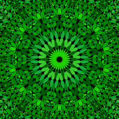 Green abstract floral ornate mandala pattern background - ethnic vector graphic design