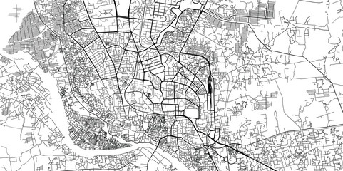 Naklejka na ściany i meble Urban vector city map of Dhaka, Bangladesh