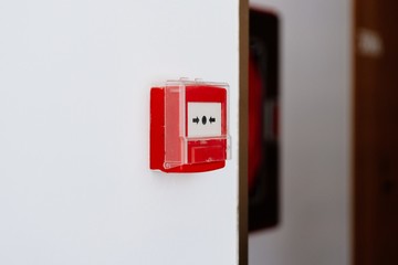Red fire emergency button