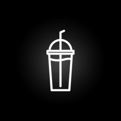 Cocktail neon icon. Elements of summer set. Simple icon for websites, web design, mobile app, info graphics