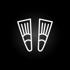 Fins neon icon. Elements of summer set. Simple icon for websites, web design, mobile app, info graphics