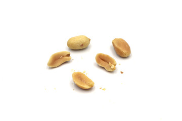 Image of Salted peanuts ready to eat on a white background