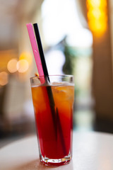 Close up view of coctail glasses