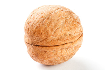Walnut on white isolated background, clipping path, full depth of field