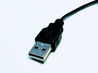 USB charging pin on white background