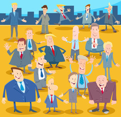 businessmen or men cartoon characters crowd