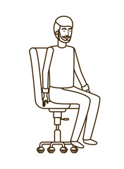 man with sitting in office chair avatar character