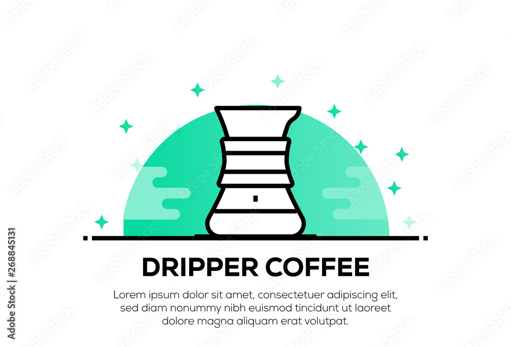 Wall mural dripper coffee icon concept