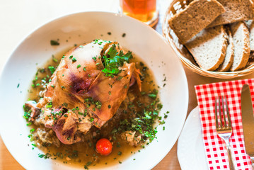 Pork knuckle. Bavarian grilled knuckel of pork.