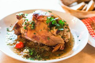 Pork knuckle. Bavarian grilled knuckel of pork.