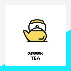 GREEN TEA LINE ICON SET