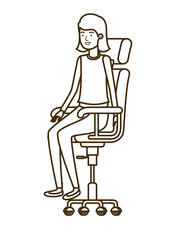woman with sitting in office chair avatar character