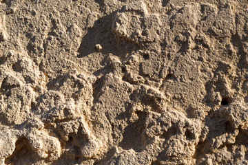 Texture background of sandstone in the sunlight