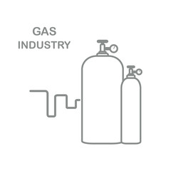Gas cylinders. Gas industry.